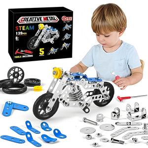 5-in-1 Metal Motorcycle Building Kit for Kids