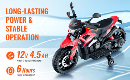 Kids 12V Electric Motorcycle with Music & Lights
